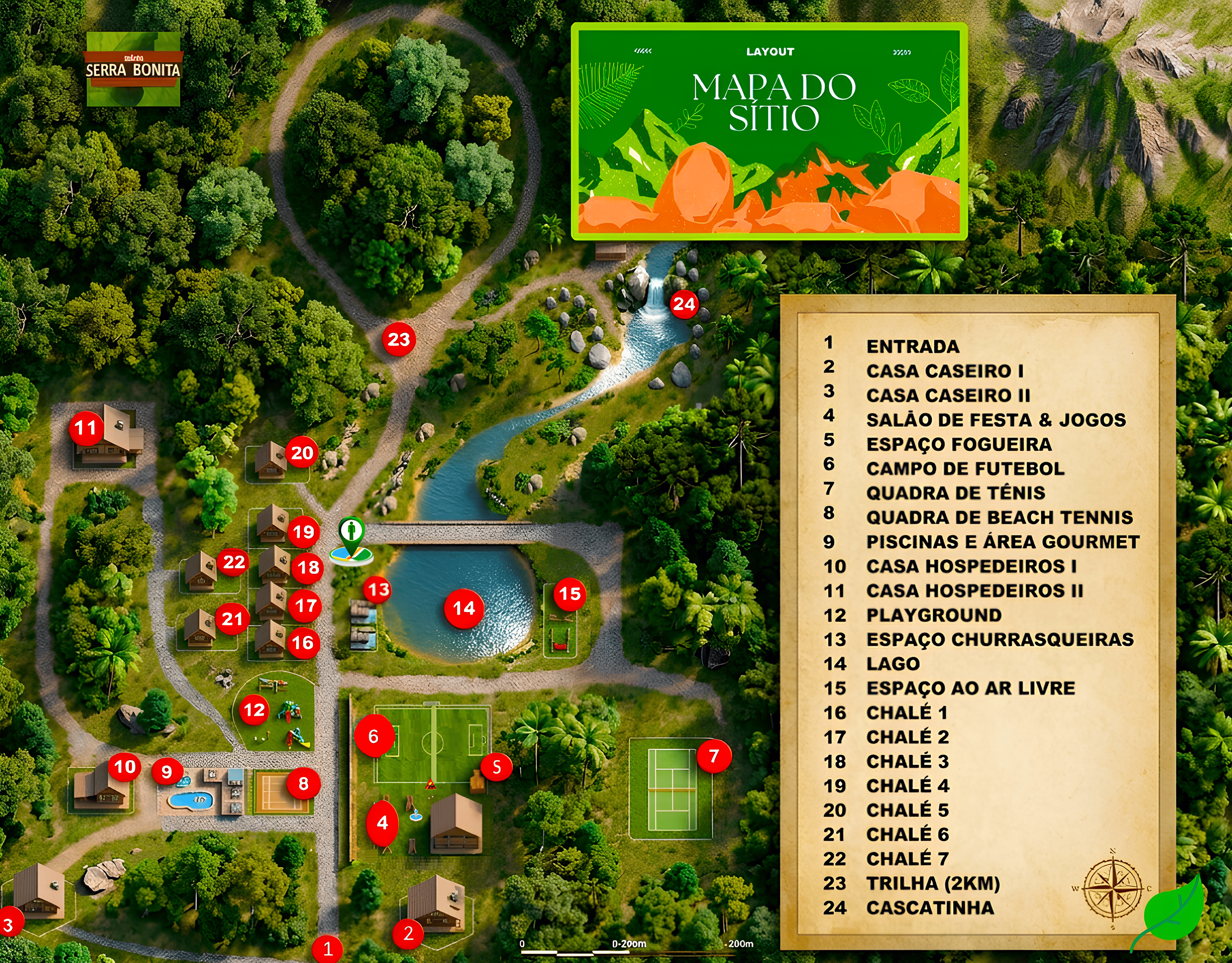 Mapa do Sítio Serra Bonita